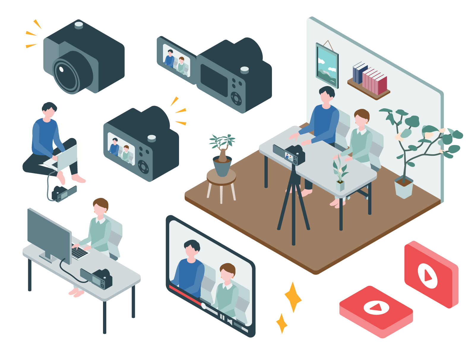 YouTube運用代行サービスのイラスト