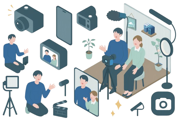 動画撮影代行サービスのイラスト